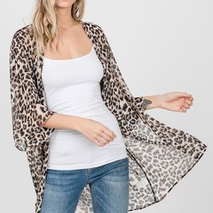 ANIMAL PRINT KIMONO CARDIGAN